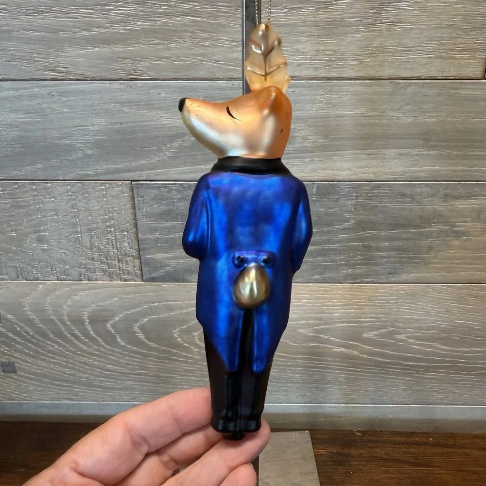 Pottery Barn Reindeer Dasher Ornament Blown Glass Christmas With Original Box